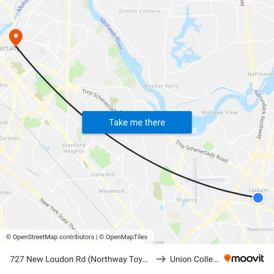 727 New Loudon Rd (Northway Toyota) to Union College map