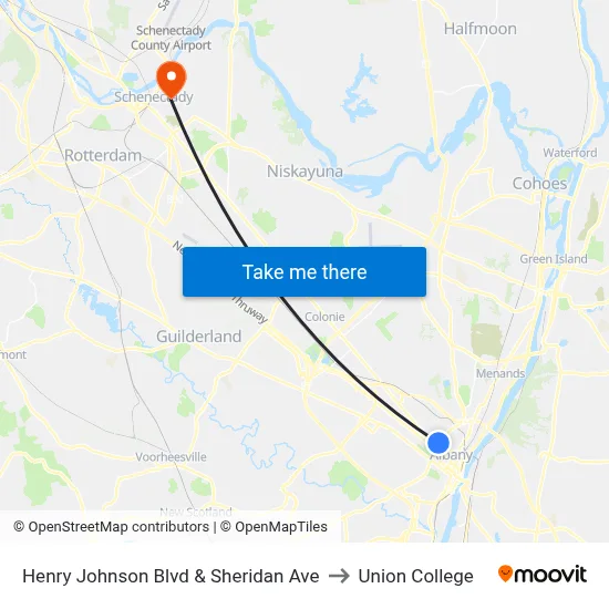 Henry Johnson Blvd & Sheridan Ave to Union College map