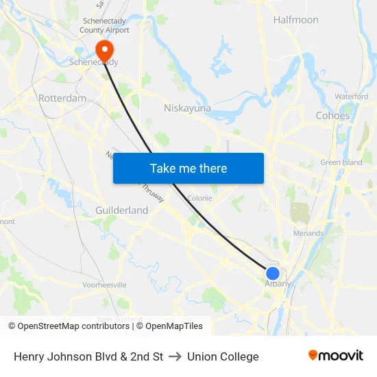 Henry Johnson Blvd & 2nd St to Union College map