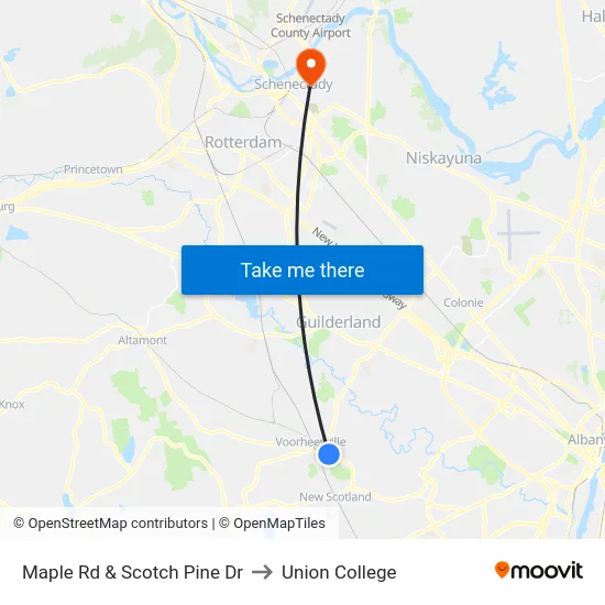 Maple Rd & Scotch Pine Dr to Union College map