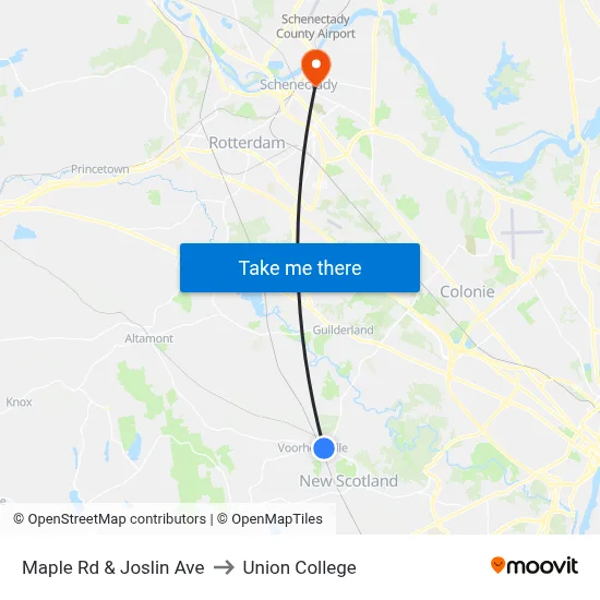 Maple Rd & Joslin Ave to Union College map