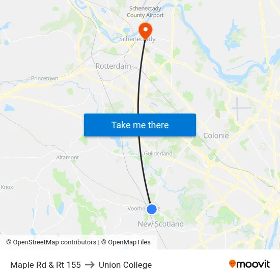 Maple Rd & Rt 155 to Union College map
