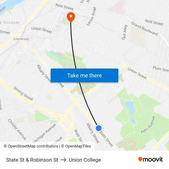 State St & Robinson St to Union College map