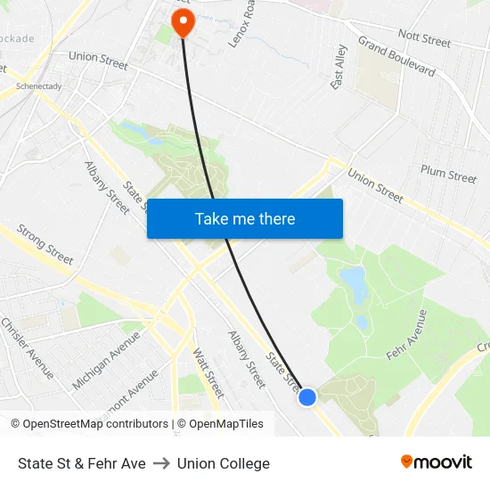State St & Fehr Ave to Union College map
