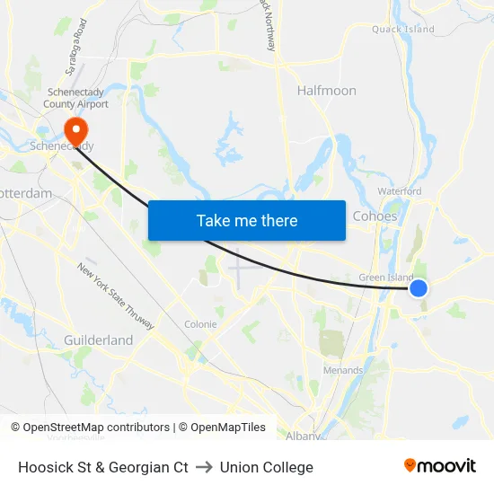 Hoosick St & Georgian Ct to Union College map