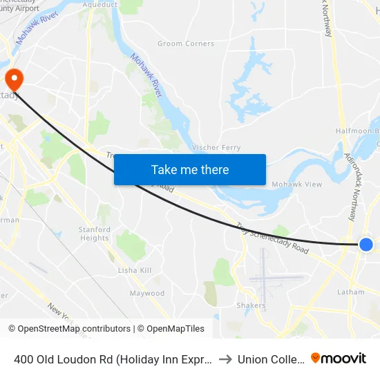 400 Old Loudon Rd (Holiday Inn Express) to Union College map