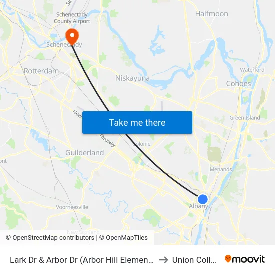 Lark Dr & Arbor Dr (Arbor Hill Elementary) to Union College map