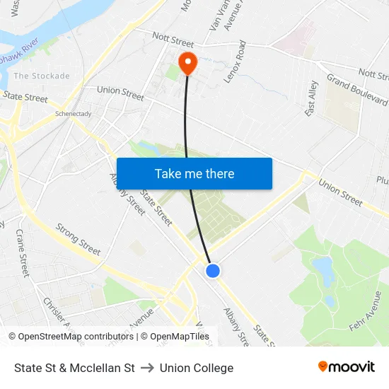 State St & Mcclellan St to Union College map