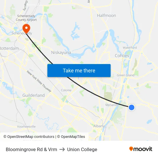 Bloomingrove Rd & Vrm to Union College map