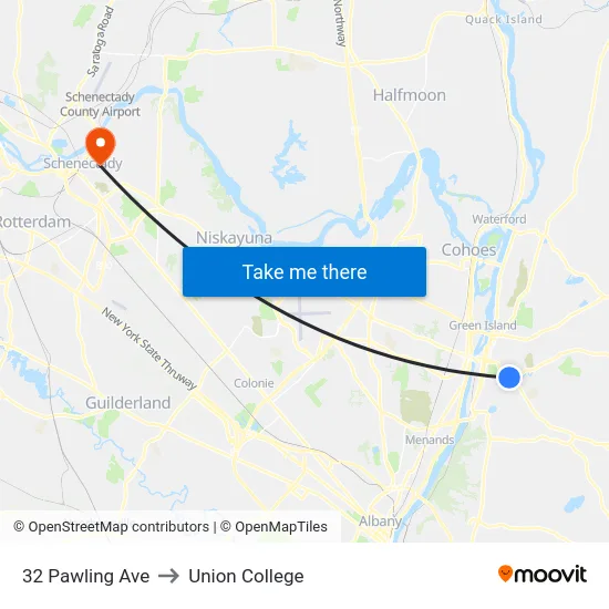 32 Pawling Ave to Union College map