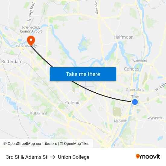 3rd St & Adams St to Union College map