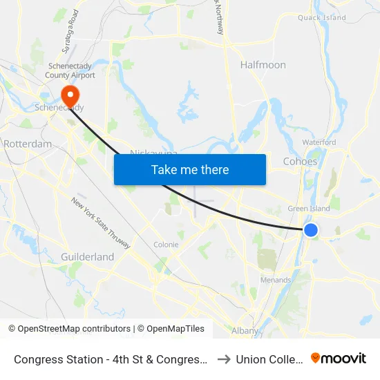 Congress Station - 4th St & Congress St to Union College map
