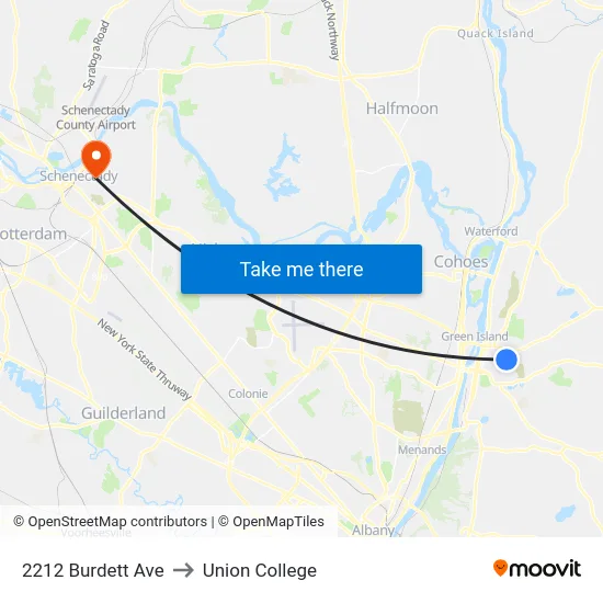 2212  Burdett Ave to Union College map
