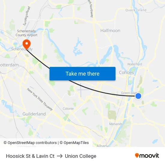 Hoosick St & Lavin Ct to Union College map