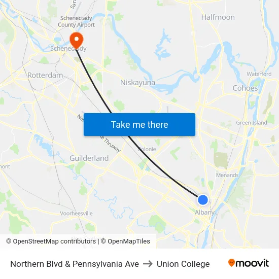 Northern Blvd & Pennsylvania Ave to Union College map