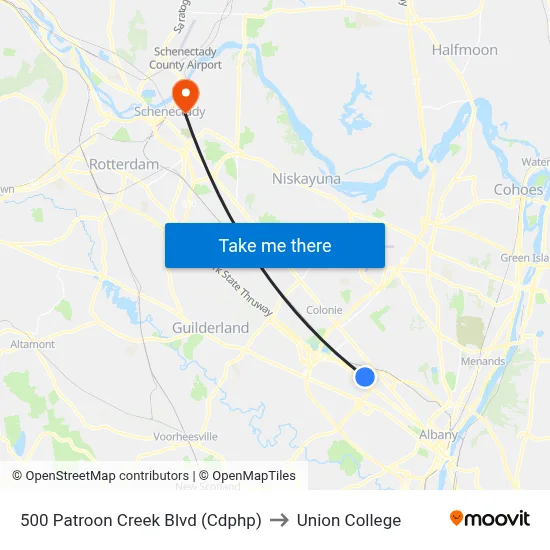 500 Patroon Creek Blvd  (Cdphp) to Union College map