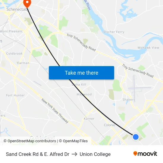 Sand Creek Rd & E. Alfred Dr to Union College map