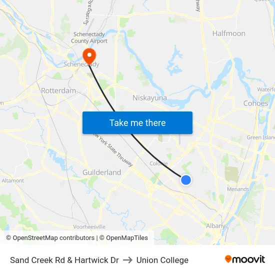 Sand Creek Rd & Hartwick Dr to Union College map