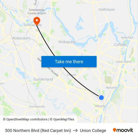 500 Northern Blvd (Red Carpet Inn) to Union College map