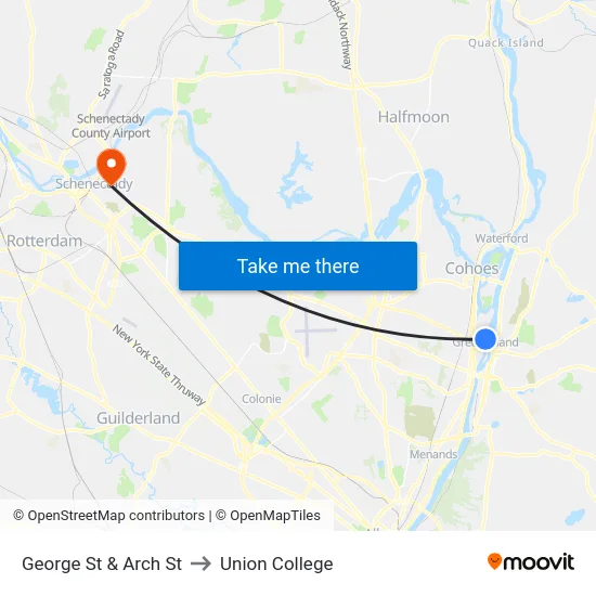 George St & Arch St to Union College map