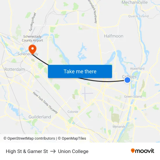 High St & Garner St to Union College map