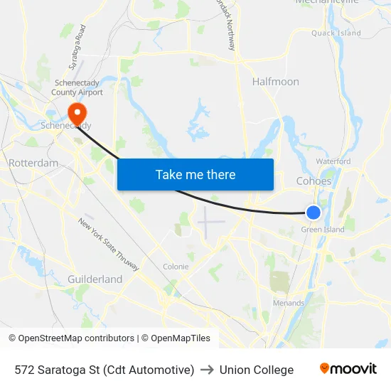 572 Saratoga St (Cdt Automotive) to Union College map