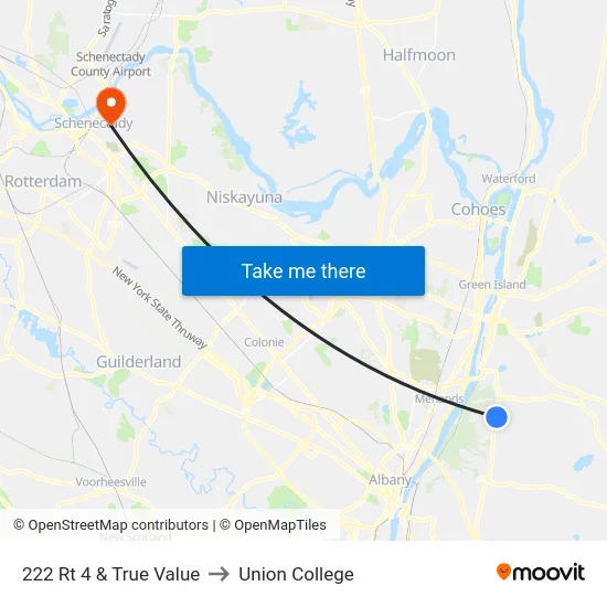 222 Rt 4 & True Value to Union College map