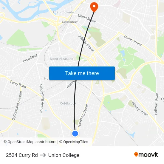 2524 Curry Rd to Union College map