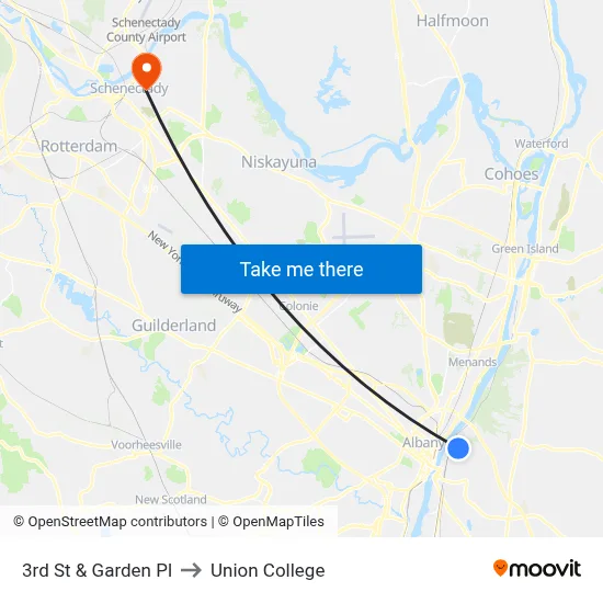 3rd St & Garden Pl to Union College map
