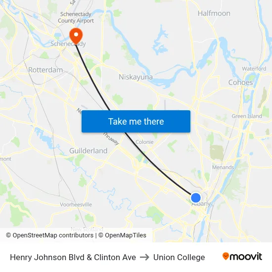 Henry Johnson Blvd & Clinton Ave to Union College map