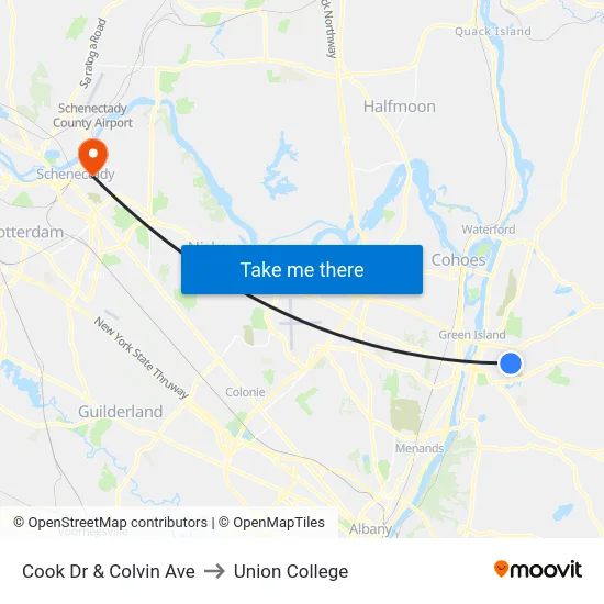Cook Dr & Colvin Ave to Union College map