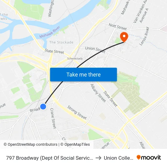 797 Broadway (Dept Of Social Services) to Union College map