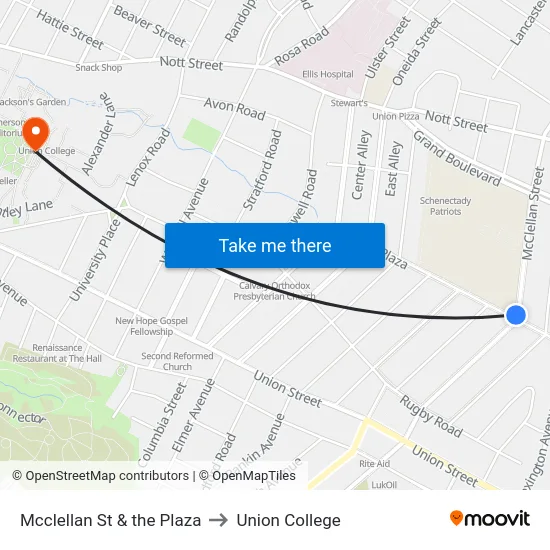 Mcclellan St & the Plaza to Union College map