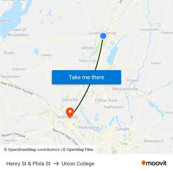 Henry St & Phila St to Union College map
