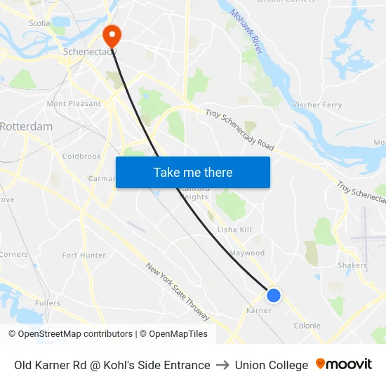 Old Karner Rd @ Kohl's Side Entrance to Union College map