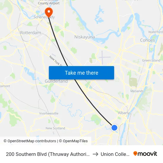 200 Southern Blvd (Thruway Authority) to Union College map