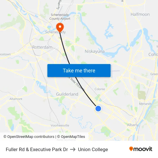 Fuller Rd & Executive Park Dr to Union College map