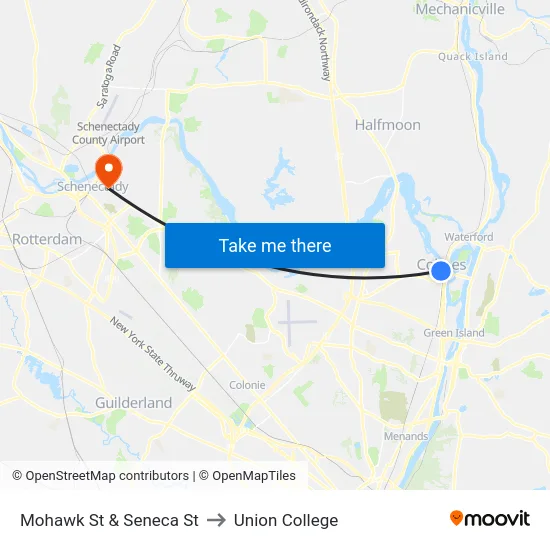 Mohawk St & Seneca St to Union College map