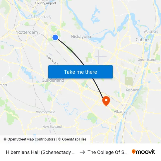 Hibernians Hall (Schenectady Senior Center) to The College Of Saint Rose map