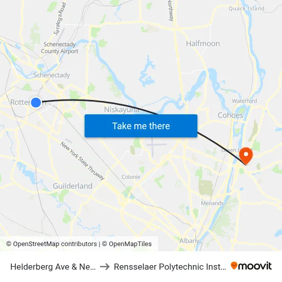 Helderberg Ave & Neil St to Rensselaer Polytechnic Institute map