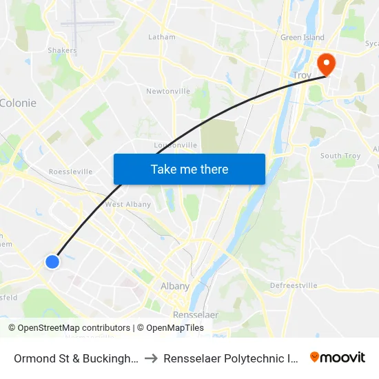 Ormond St & Buckingham Dr to Rensselaer Polytechnic Institute map