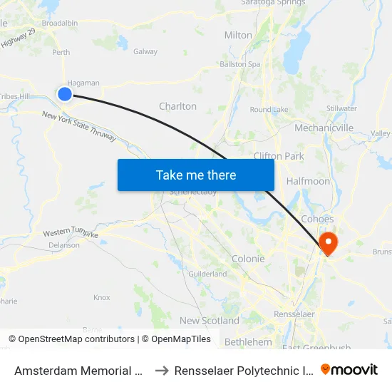 Amsterdam Memorial Hospital to Rensselaer Polytechnic Institute map