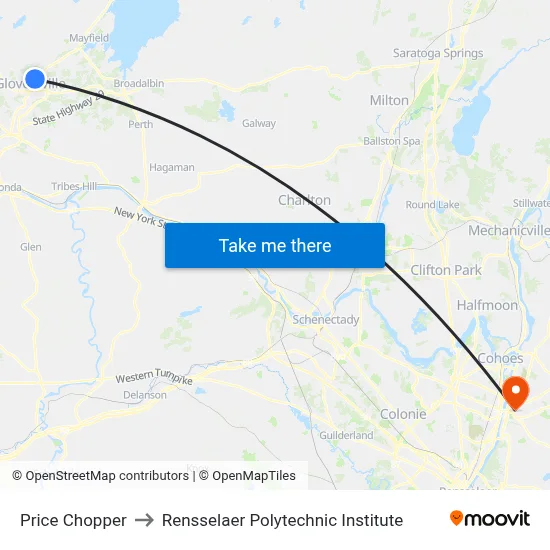 Price Chopper to Rensselaer Polytechnic Institute map