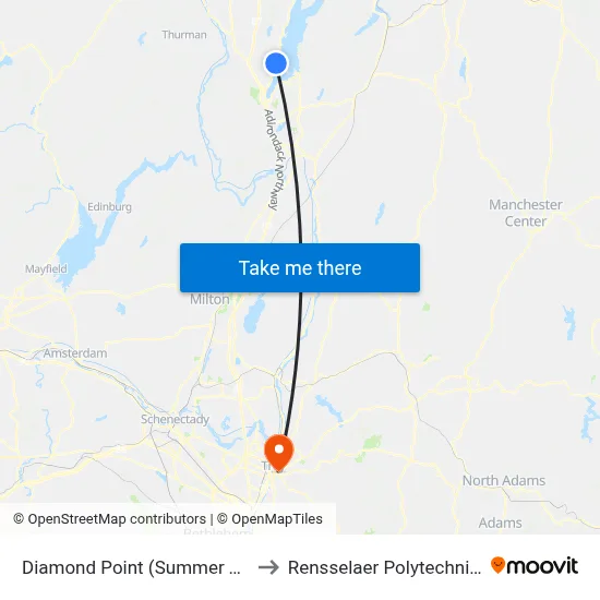 Diamond Point (Summer Trolley Only) to Rensselaer Polytechnic Institute map