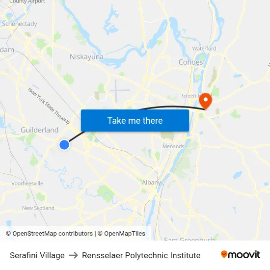 Serafini Village to Rensselaer Polytechnic Institute map