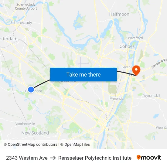 2343 Western Ave to Rensselaer Polytechnic Institute map