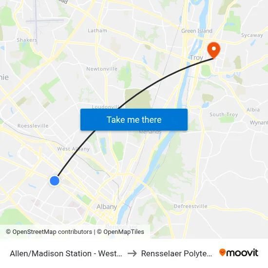 Allen/Madison Station - Western Ave & S. Allen St to Rensselaer Polytechnic Institute map