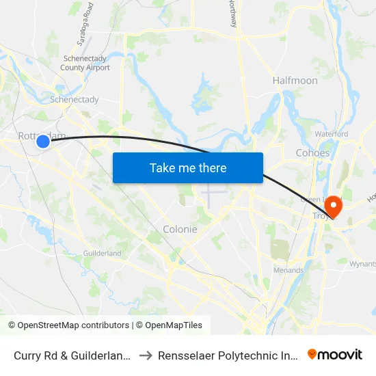 Curry Rd & Guilderland Ave to Rensselaer Polytechnic Institute map