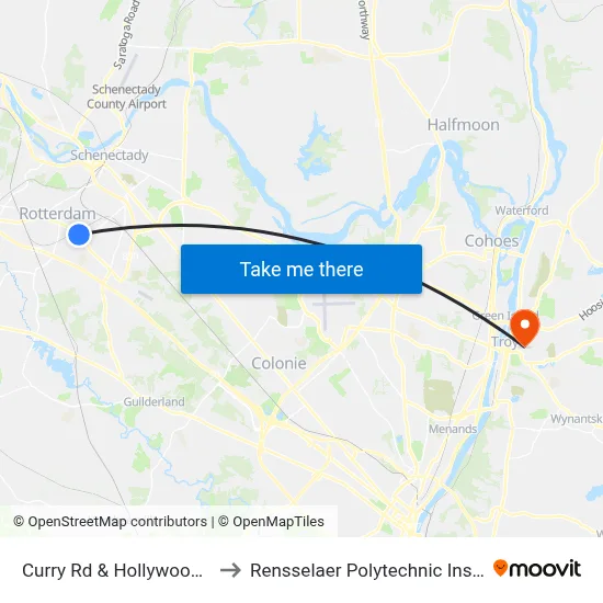 Curry Rd & Hollywood Ave to Rensselaer Polytechnic Institute map