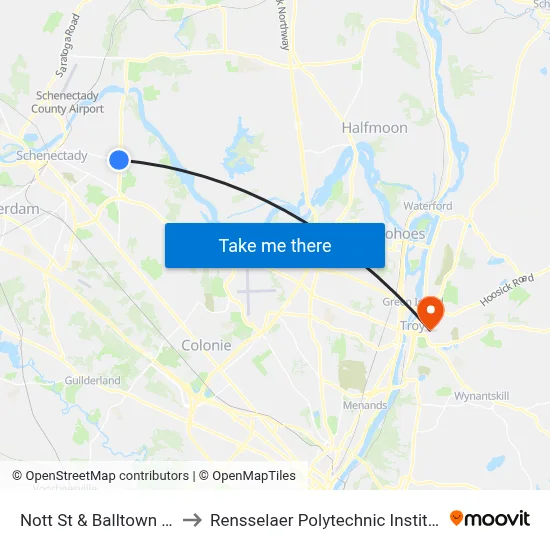 Nott St & Balltown Rd to Rensselaer Polytechnic Institute map